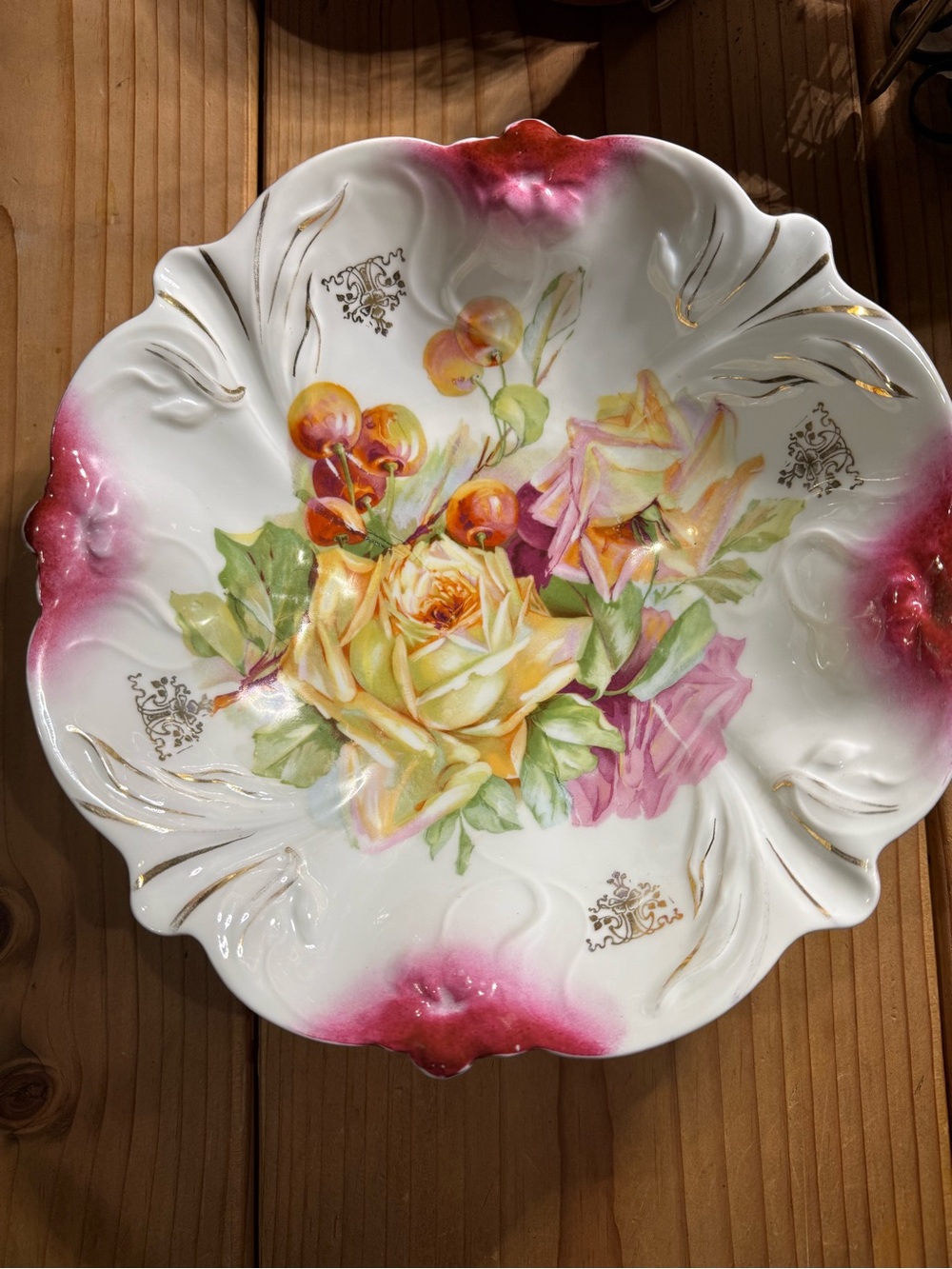 Antique PS Germany Porcelain Serving Bowl - Hand Painted Circa 1894-1918